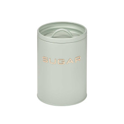 MINT GREEN SUGAR JAR WITH RAISED LETTERS
