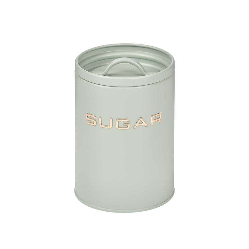 POT À SUCRE AVEC LETTRES EN RELIEF VERT MENTHE