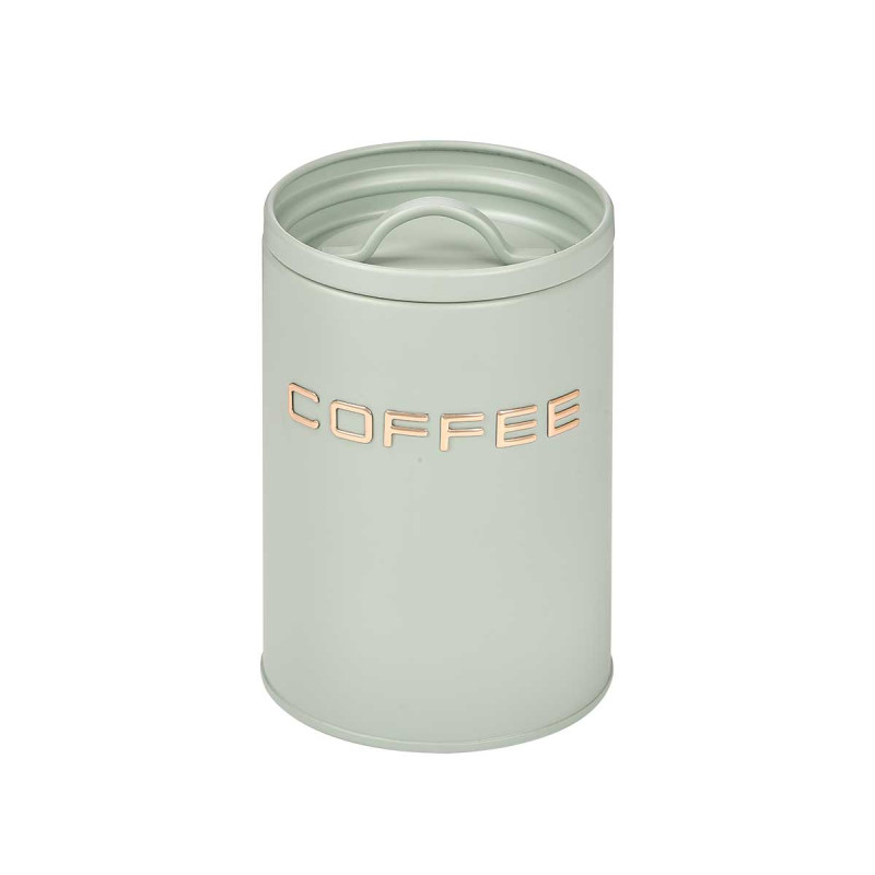 POT À CAFÉ AVEC LETTRES EN RELIEF VERT MENTHE