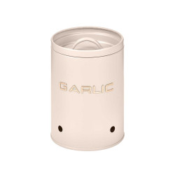 CREAM GARLIC STORAGE JAR WITH EMBOSSED LETTERING