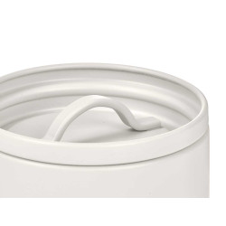 WHITE SUGAR JAR WITH RAISED LETTERS