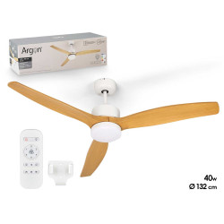 VENTILATORE TETTO LUCE 3 PALE EFFETTO LEGNO 40W