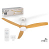 VENTILADOR TECHO LUZ 3 ASPAS EFECTO MADERA 40W
