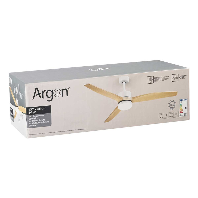 VENTILATEUR DE PLAFOND LUMIÈRE 3 PALES BOIS 40W