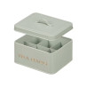 MINT GREEN TEA BOX 6 COMPARTMENTS RAISED LETTERS