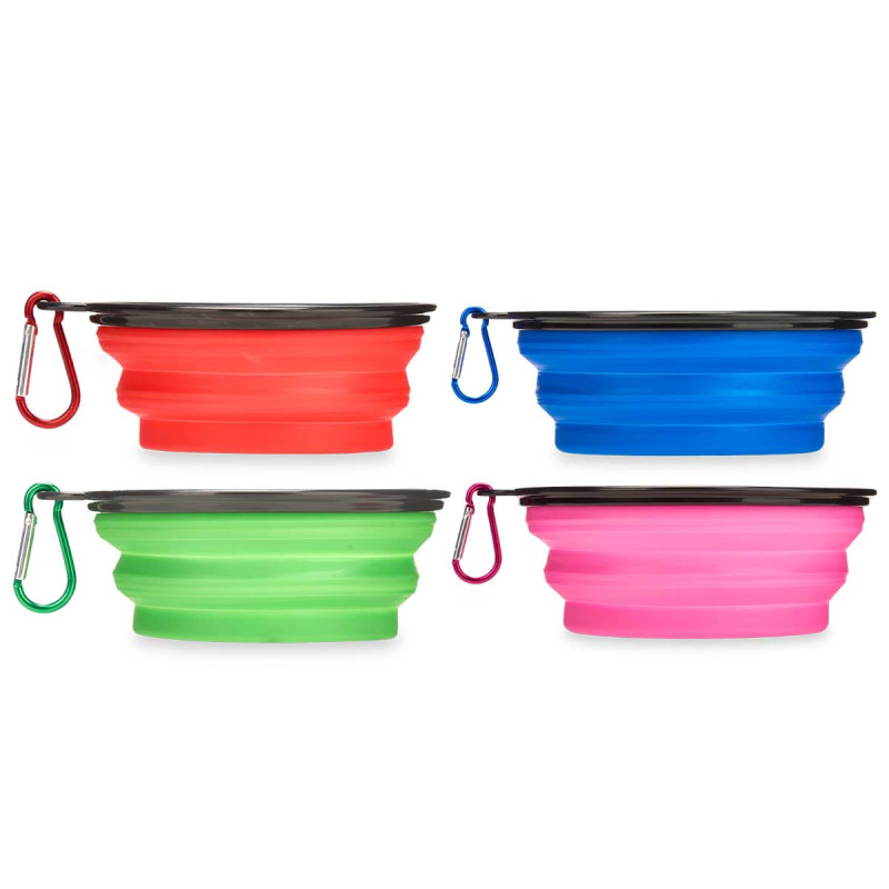 COMEDERO BEBEDERO SILICONA PLEGABLE 17,5CM SURT 4