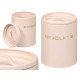 CREAM BISCUIT JAR WITH RAISED LETTERS