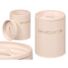 CREAM BISCUIT JAR WITH RAISED LETTERS
