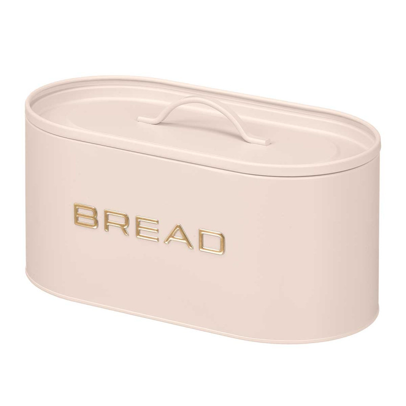 CREAM BREAD BOX WITH EMBOSSED LETTERING