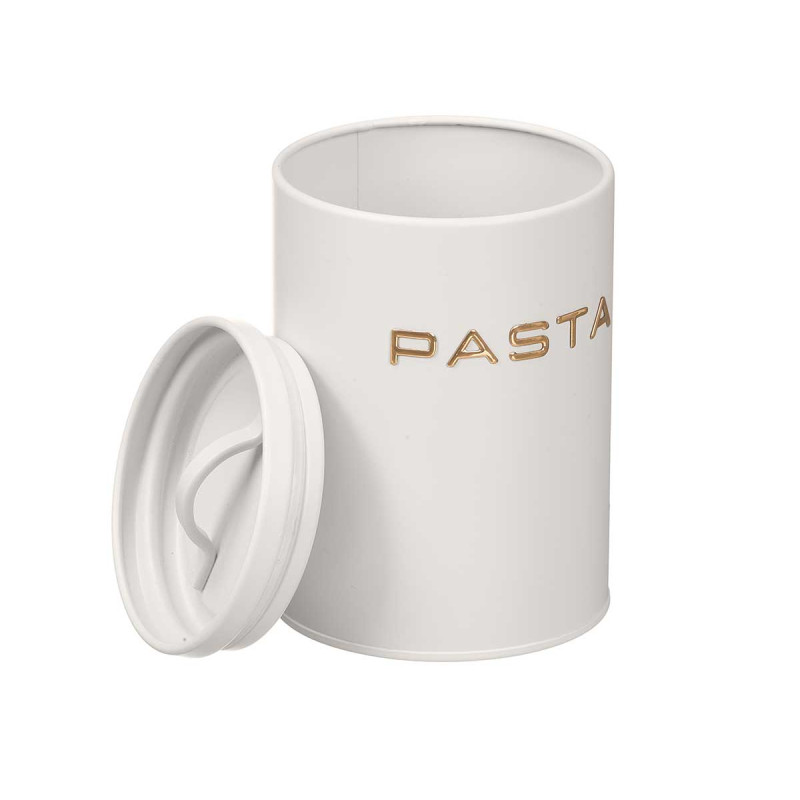 POT PÂTES LETTRES EN RELIEF BLANC