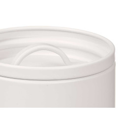 WHITE SPAGHETTI JAR WITH RAISED LETTERS