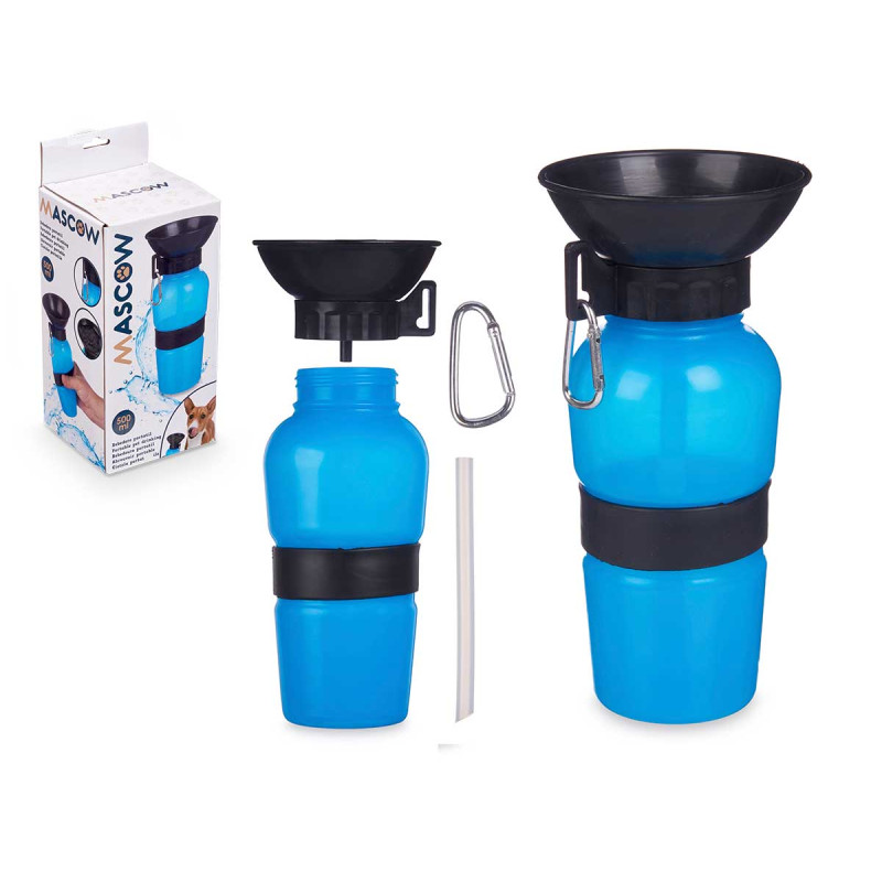 ABREUVOIR PORTABLE 500ML NOIR BLEU MIXTE