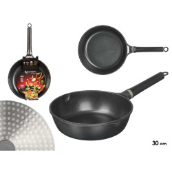 WOK ALUMINIO INDUCCION 29 CM NEGRO ACABADO MARMOL