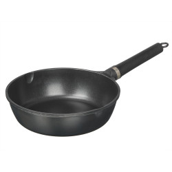 29 CM BLACK INDUCTION ALUMINUM WOK WITH MARBLE 