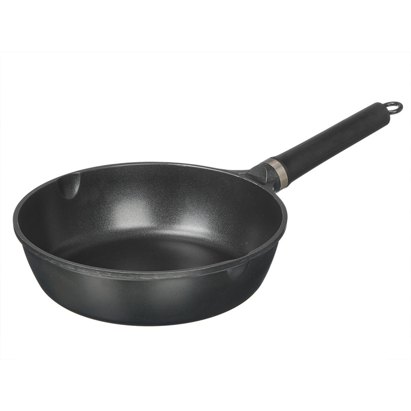 WOK ALUMINIO INDUCAO 29 CM PRETO ACABAMENTO MARMOR