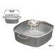 CASSERUOLA QUADRATA FORGIATA INDUZIONE GRIGIA 24CM
