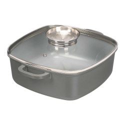 CASSERUOLA QUADRATA FORGIATA INDUZIONE GRIGIA 24CM