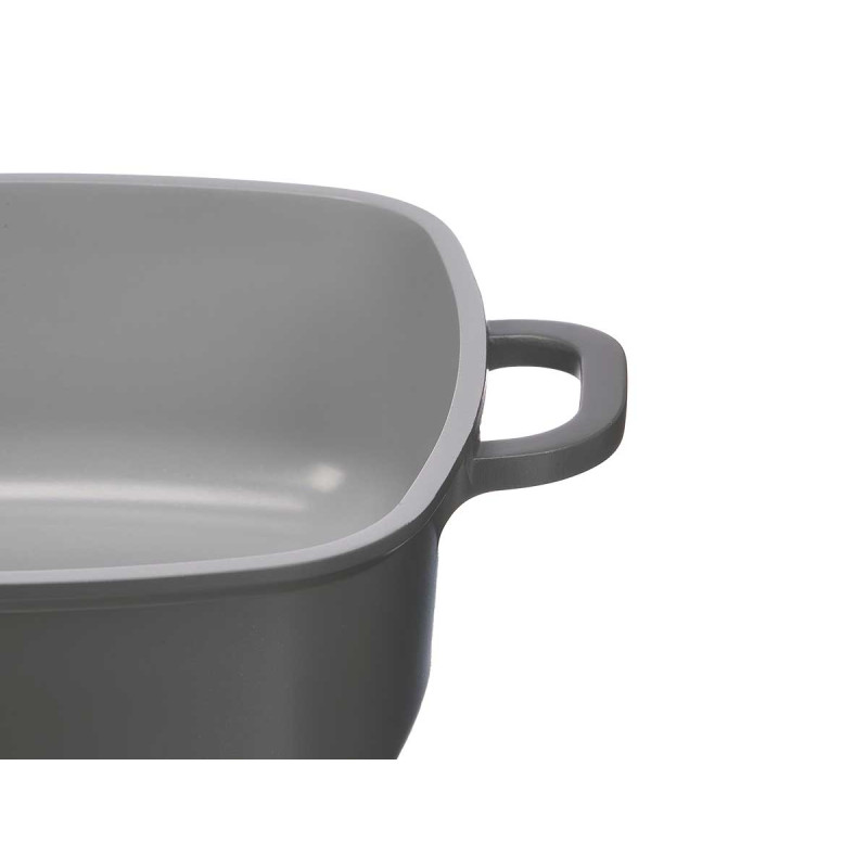 CACEROLA CUADRADA INDUCCION FORJADA GRIS 24CM