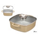 CASSERUOLA QUADRATA FORGIATA INDUZIONE BEIGE 24CM