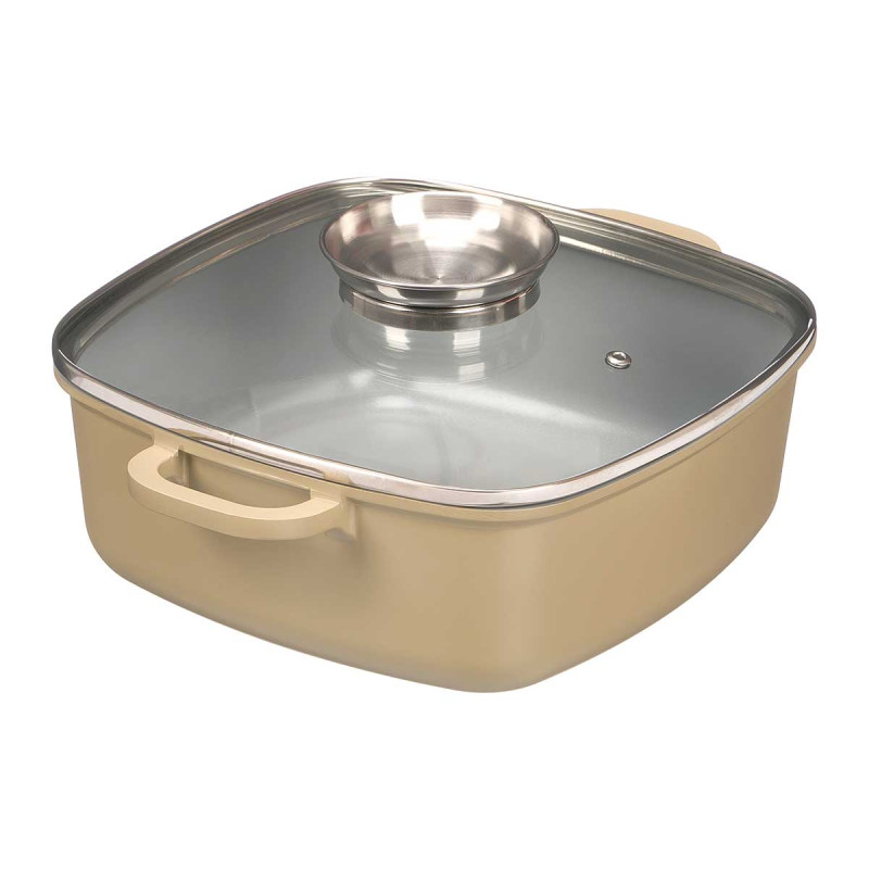CACEROLA CUADRADA INDUCCION FORJADA BEIGE 24CM
