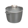 CACEROLA REDONDA ALTA INDUCCION FORJADA GRIS 24CM