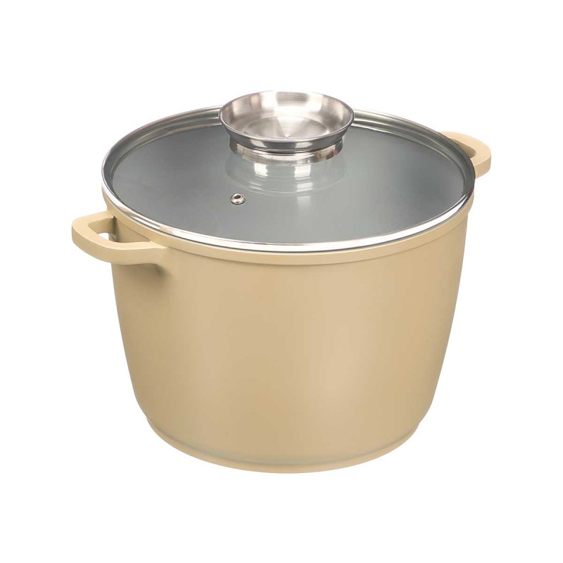 CACEROLA REDONDA ALTA INDUCCION FORJDA BEIGE 24CM