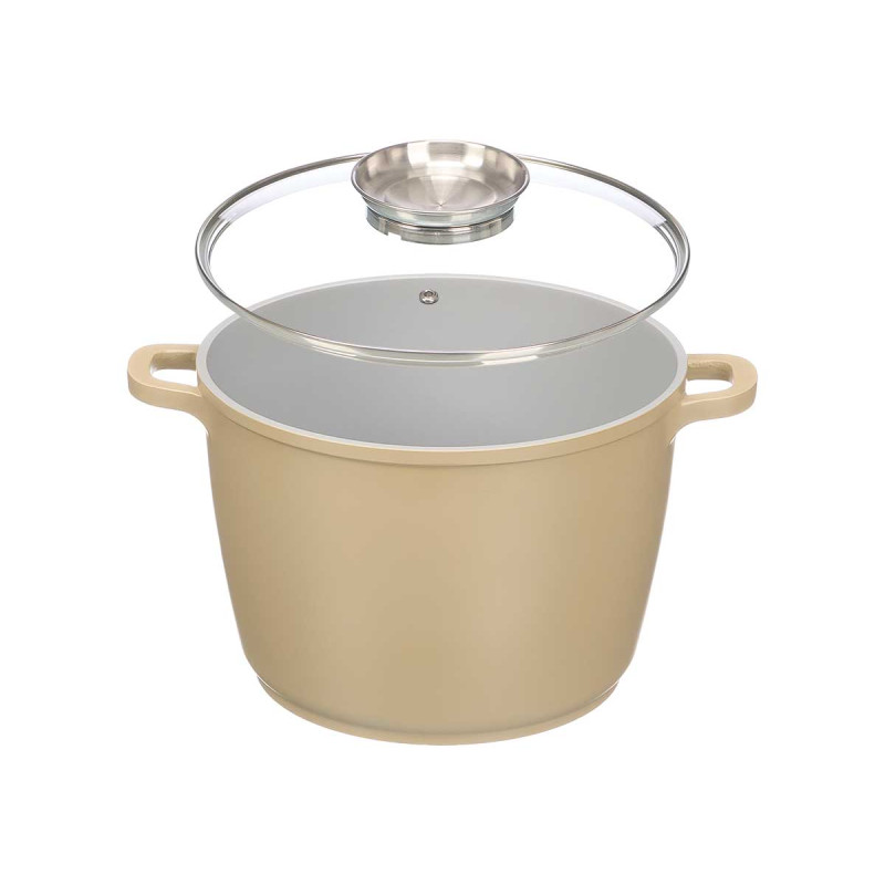 CACEROLA REDONDA ALTA INDUCCION FORJDA BEIGE 24CM