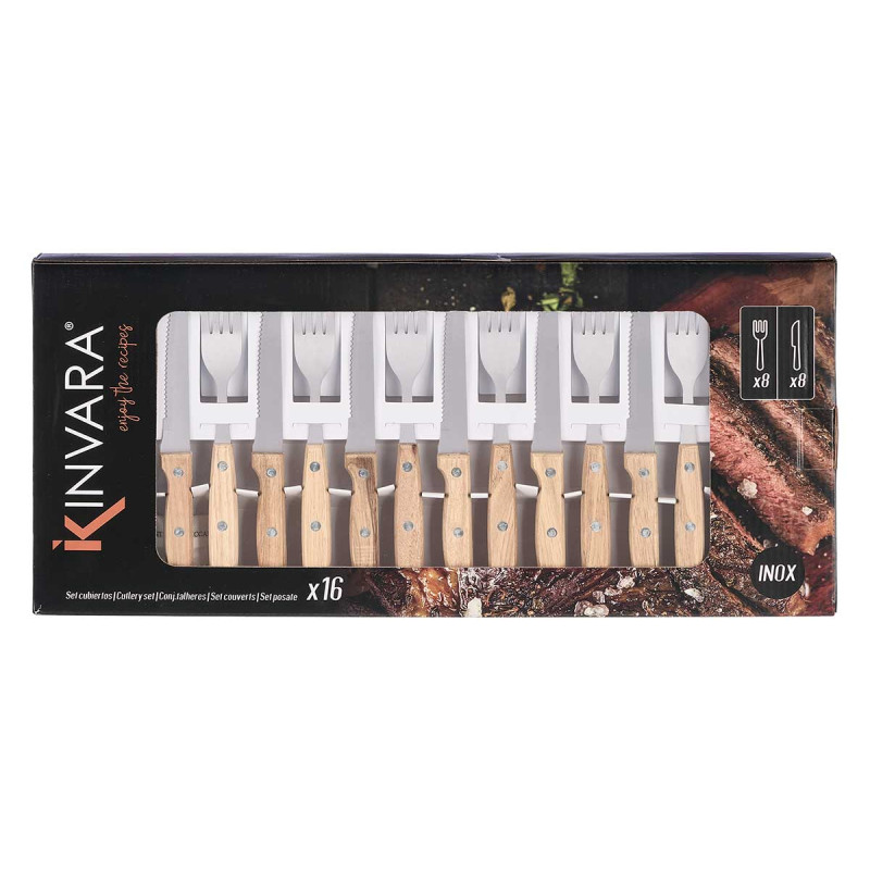 SET 16 PZ POSATE LEGNO 