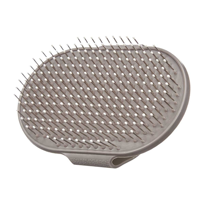 BROSSE DENTS OVALE MÉTALLISÉ GRIS