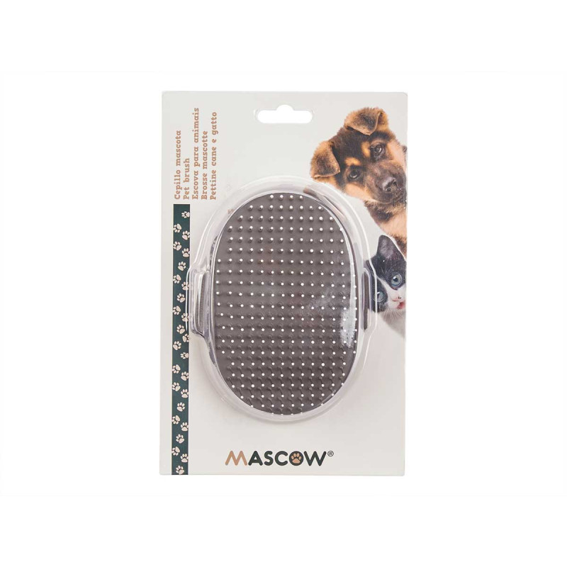 SPAZZOLA POIS OVALE METALLICO GRIGIO
