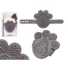 PET BRUSH WITH SPIKES FOOTSPRINTS METAL GREY
