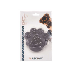 PET BRUSH WITH SPIKES FOOTSPRINTS METAL GREY