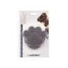 PET BRUSH WITH SPIKES FOOTSPRINTS METAL GREY