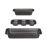 SET 3 MOLDE RECTANGULAR 3 FORMAS ACERO GRIS