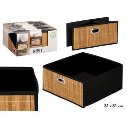 ORGANIZADOR QUADRADO BAMBU PRETO