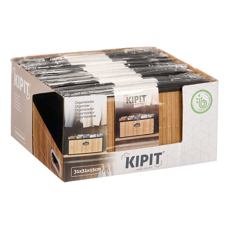 ORGANIZADOR QUADRADO BAMBU PRETO