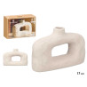 JARRON MODERNO AGUJERO BLANCO TERRACOTA PEQ
