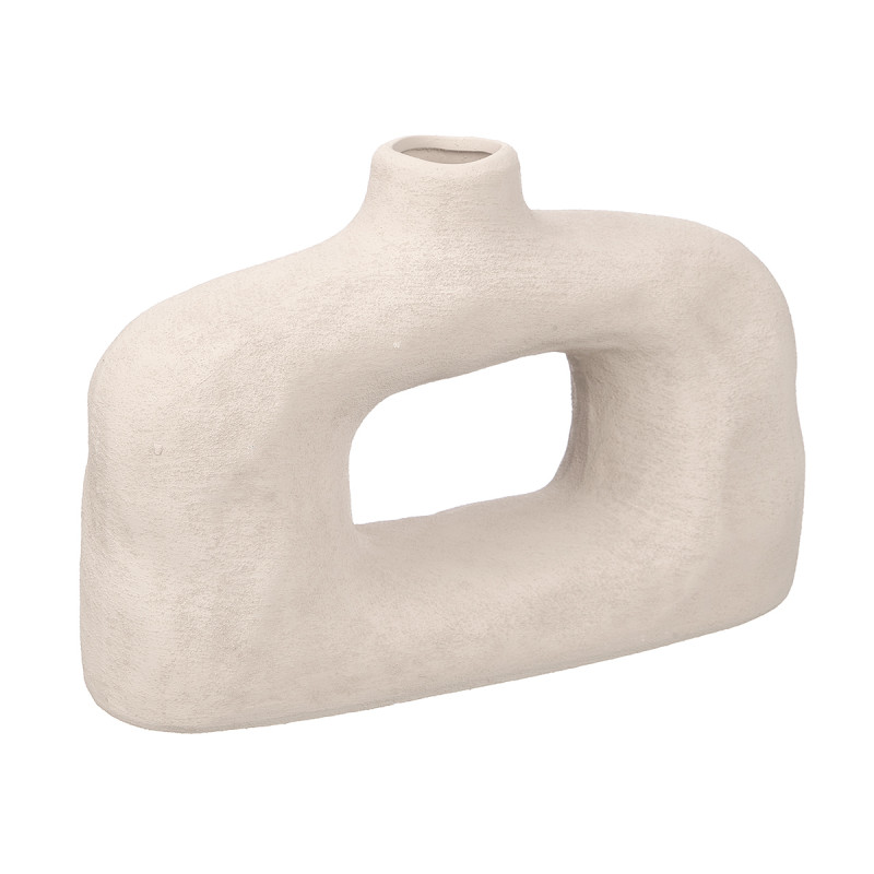 JARRON MODERNO AGUJERO BLANCO TERRACOTA PEQ