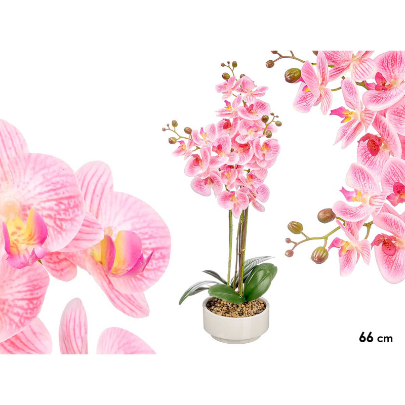 VASO REDONDO ORQUÍDEA ROSA 66CM