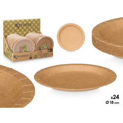 SET 24 PIATTI KRAFT 18CM