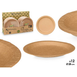 SET 12 PIATTI KRAFT 28CM
