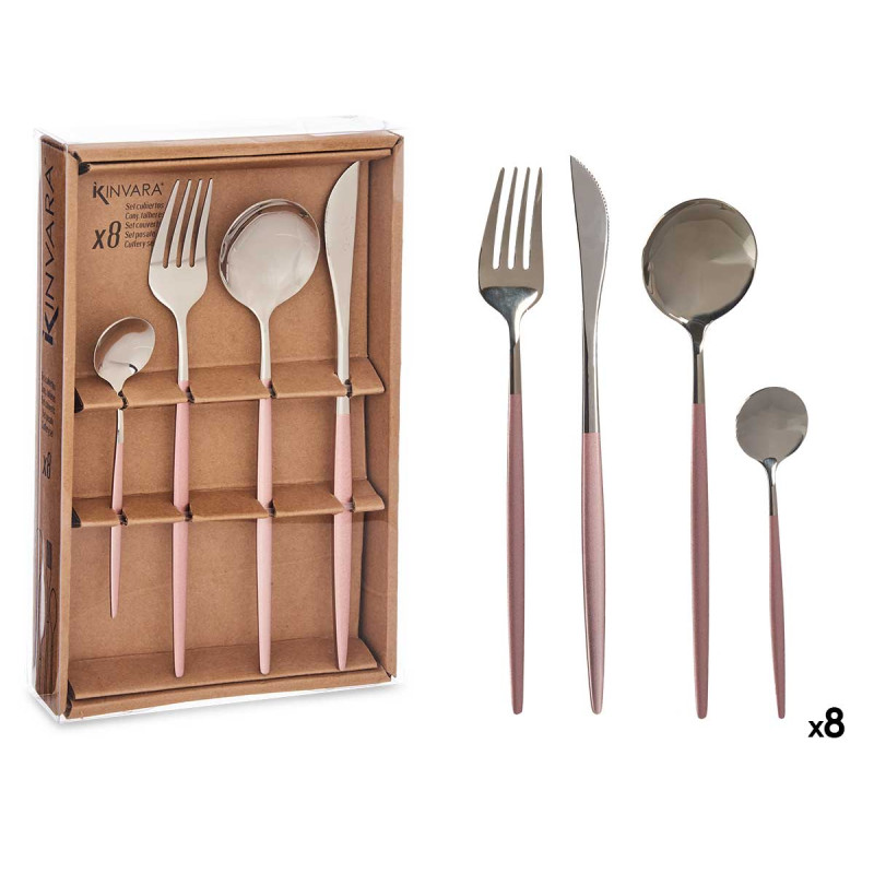 SET COUVERTS 8PCS ARGENT/ROSE