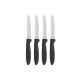 SET 4 COLTELLI SEGHETTATI NERI