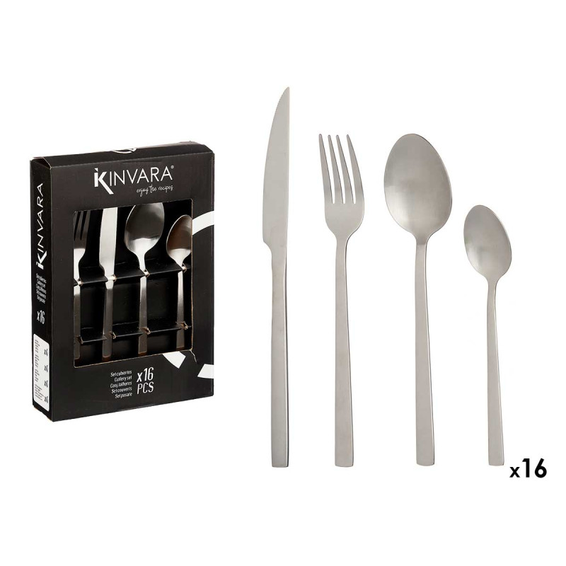 SET 16 PEZZI POSATE ARGENTO OPACO