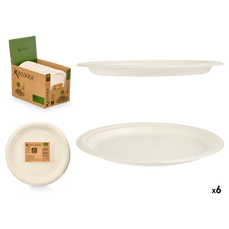 SET 6 PLATO LLANO BIODEGRADABLE GRD