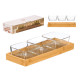 3 GLASS BOWL BAMBOO TRAY