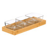3 GLASS BOWL BAMBOO TRAY