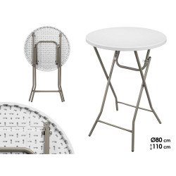 TAVOLO PIEGHEVOLE ROTONDO BIANCO 80X80X110CM