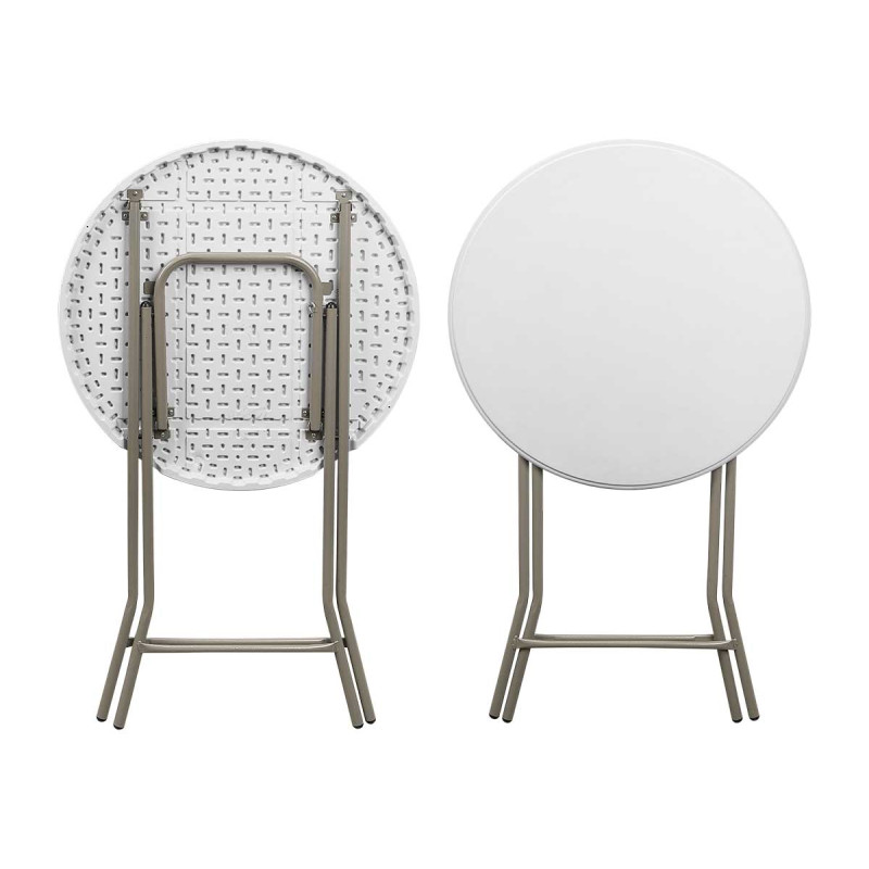 TAVOLO PIEGHEVOLE ROTONDO BIANCO 80X80X110CM