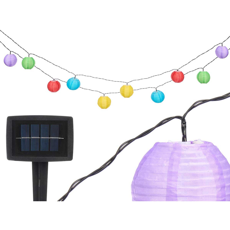 GUIRNALDA SOLAR 10 BOLAS MULTICOLOR